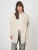 Open front merinowollen vest met ribstructuur