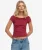 Athletic Off Shoulder Patroon Top Red