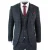 Heren 3-delig marineblauw visgraat geruit vintage pak