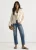 Beige corduroy motorjack met ritssluiting