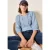 Cecil Dames Gestreepte linnen blouse in Blauw