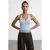 Mouwloze Geribbelde Haltertop Blouse