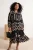 Trendyol Curve Dames Zwart Geometrisch patroon Maxi Lang Casual Blousejurk Grote maten Jurk