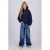 Raizzed boxy hoodie met backprint – donkerblauw