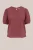 WE Fashion – Dames jersey T-shirt met structuur – Curve – Regular fit – Terra Cotta –   Plus Size