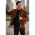 Heren Western Retro Tan Cowboy Suède Leren Fringe Jas – Karmozijnrood
