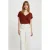 Morgan top met glitters – cognac