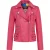 Dames leren fuchsia roze Brando bikerjack – Loddon