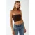 Slim Fit Strapless Geribbelde Crop Top