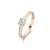 Isabel Bernard Ring  rose-goud / transparant