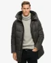 Superdry Mannen City Chevron Gewatteerde jas Donkergrijs
