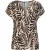Smashed Lemon V-hals top met grafische palmprint in bruin en beige |