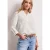 Street One Dames Blouse met gespleten hals van linnenmix in Wit
