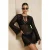 TRENDYOLMİLLA Dames Zwart Ajour Extra Kort / Super Mini Lang Strandkleding Bodycon Jurken