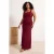 Trendyol Curve Dames Bordeaux Gestructureerd Midi Mouwloos Bodycon Grote maten Jurk