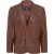 Heren Bruin Slim Leren Italiaanse Blazer Jas-Somero