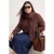 TRENDYOLMİLLA Dames Bruin Effen Oversized Grote maten Trenchcoats