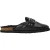 Steve Madden Damesclogs van suède met gesp in de kleur Evergreen (Zwart)