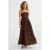 BEACHWAVE strapless mousseline strandjurk donkerbruin