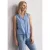 Street One Dames Blousetop met bowlingkraag en knoop in Blauw