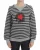 Exte Vrouwen Grijs Gestreept Katoenen Crewneck Sweater
