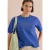 Cecil Dames Sweatshirt met korte mouwen en borduursel in Blauw
