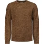 No Excess Pullover crewneck 3 coloured rib brown