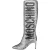 Moschino Silver And Black Reversible Sequin Boots Silver