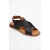 Broods Elastisch Leren Instap Sandalen (Dames)