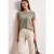 Street One Dames Shirt met ronde hals en tekst in Beige