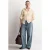 Mango wide leg jeans met stippen medium blue denim