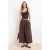 TRENDYOLMİLLA Dames Bruin Effen Midi Uitlopend rok Skater Rokken