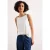 Top met ronde hals en schouderdetails