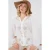 Geborduurde V-hals Knop Blouse
