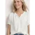Blouse met korte mouwen, gespleten hals en knopen