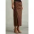 Reiss Ruched Midi Skirt Chocolate