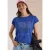 Cecil Dames Shirt met boothals en opdruk aan de voorkant in Blauw