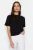 TRENDYOLMİLLA Dames Zwart Effen Kort Regular fit Blouses