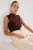 TRENDYOLMİLLA Dames Bruin Effen Mouwloos Getailleerd Blouses