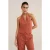 We Fashion Waistcoat Rust Brown