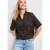Street One Dames Overhemdblouse met korte mouwen en leopatroon in Bruin