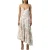 Armani Exchange Maxijurk voor dames met tie-dye-patroon en asymmetrische zoom (Zand)