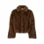 PIECES faux fur jas – donkerbruin
