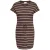 ONLY CARMAKOMA gestreepte T-shirtjurk zomerjurk donkerbruin