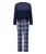Hunkemöller Pyjama  navy / blauw gemêleerd / offwhite