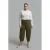 Mat Fashion Plus Size barrel cropped broek – donkergroen