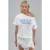 Geprinte Bootneck Eén-Schouder T-shirt