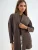 Busem Gebreid vest  chocoladebruin / offwhite