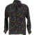 Saint Laurent blouse met kosmische print uit de lente/zomercollectie van 1979 in zwarte zijde