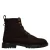 Manfield suède veterboots met profielzool – donkerbruin